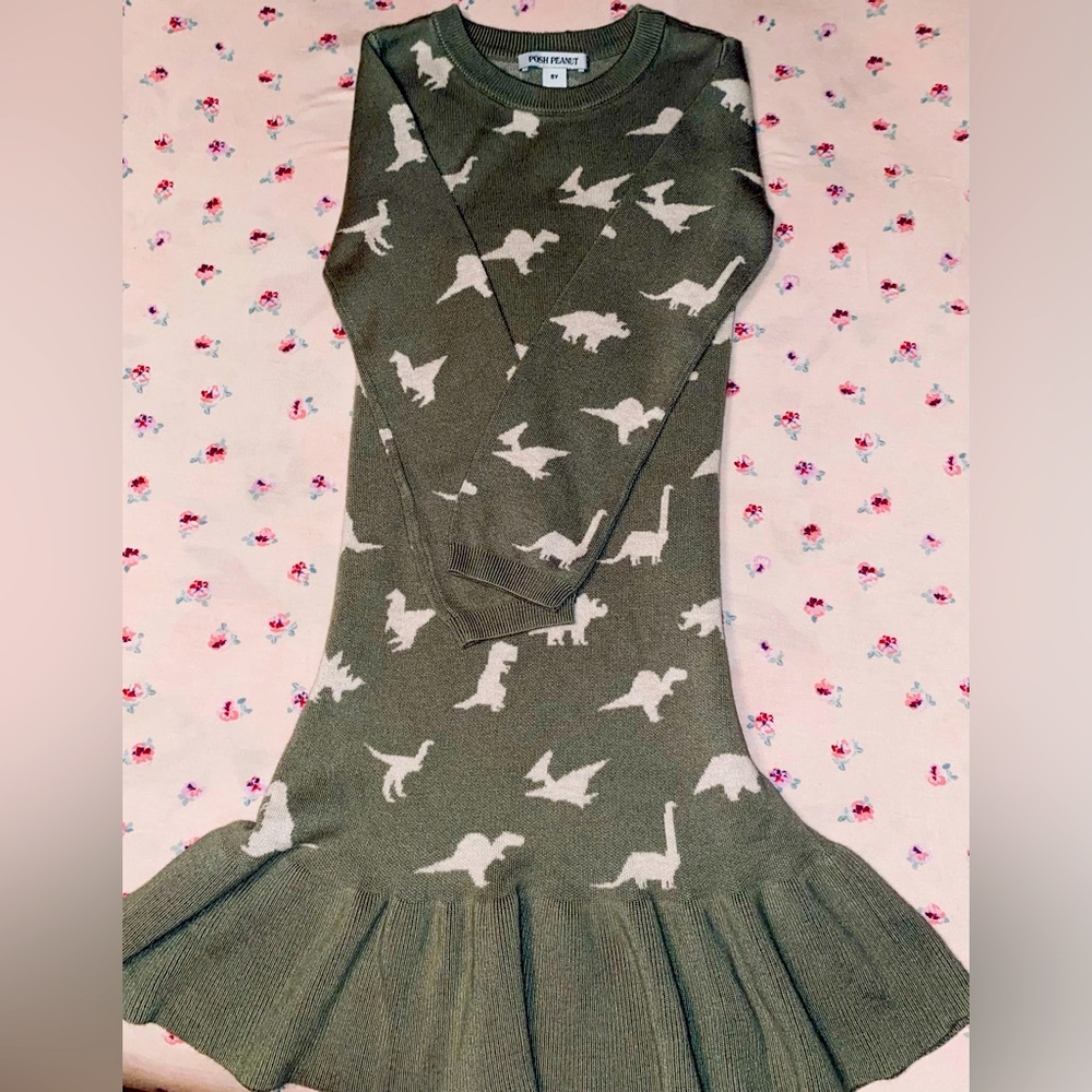 Posh Peanut Green Dino Dress